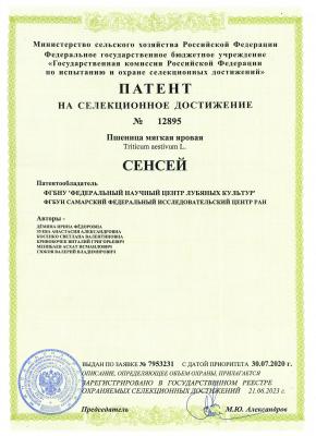 Патент на СД № 12895 Выдан 21.06.2023