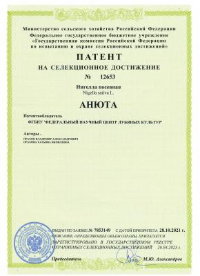 Патент на СД № 12653 Выдан 26.04.2023